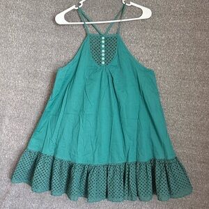 Free People New Women Green Backless Dress Sz S